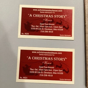 Par de boletos usados A Christmas Story House Cleveland - Imagen 1 de 4
