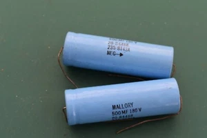 Mallory NOS 500uF 180 Vdc Audio Receiver Amplifier Electrolytic Filter Capacitor - Picture 1 of 5