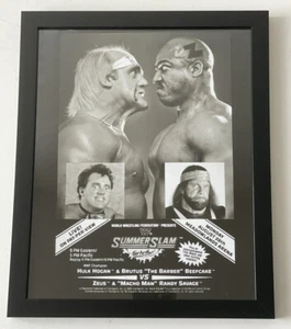 Vintage WWF Summerslam 1989 Framed Promo Zeus Hogan Original Picture - Picture 1 of 7
