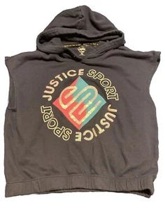 Girls Justice Hoodie Sleeveless Navy Blue Pullover Shirt Size XL 16/18 - Picture 1 of 11