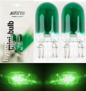 Nokya 194 168 2825 Nok5283 5W Green Two Bulbs Front Side Marker Upgrade Fit - Picture 1 of 5