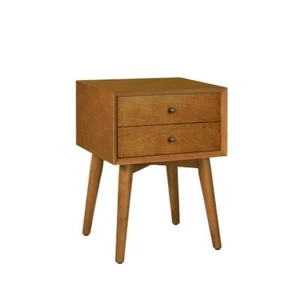 CROSLEY FURNITURE Single Nightstand 23.75" x 18" Wood 1-Drawer Square Brown - Picture 1 of 6