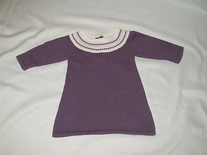 JANIE AND JACK Lagenlook LILA Pullover Strick KLEID Größe 3/6 Monate gebraucht, in einwandfreiem Zustand - Bild 1 von 3