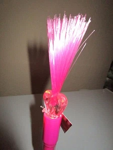 VALENTIN SCHREIBSTIFT ROSA BELEUCHTETES HERZ & GLASFASER TOP NEU MIT ETIKETT - Bild 1 von 3
