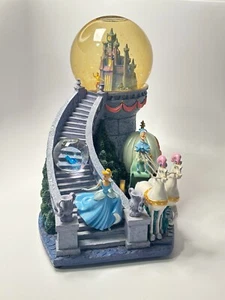 READ Disney Cinderella Dream of the Ball Musical Snow Globe Glass Slipper Pumpki - Picture 1 of 11