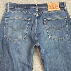 Levis 504 Mens Jeans W32 L32 Blue Slim Straight Zip Fly Stretch Strauss 32x32 - Picture 1 of 13