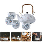 Glass Teapot Set with Ceramic Cups - Tea Serving Utensils