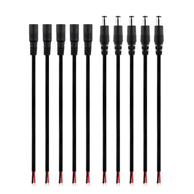 DC Barrel Power Plug Pigtail Cable 2.1 X 5.5 Mm Male Female Jack Connector Cord - Image 1 of 2