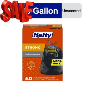 Hefty Strong Large Trash Bags, Black, 30 gallon, 40 Count - Picture 1 of 5