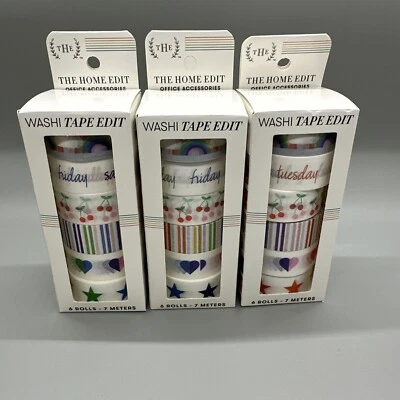 Lot 3 The Home Edit Office Accessories Washi Tape Edit 6 Rolls (18 Total) NIB - Image 1 of 4