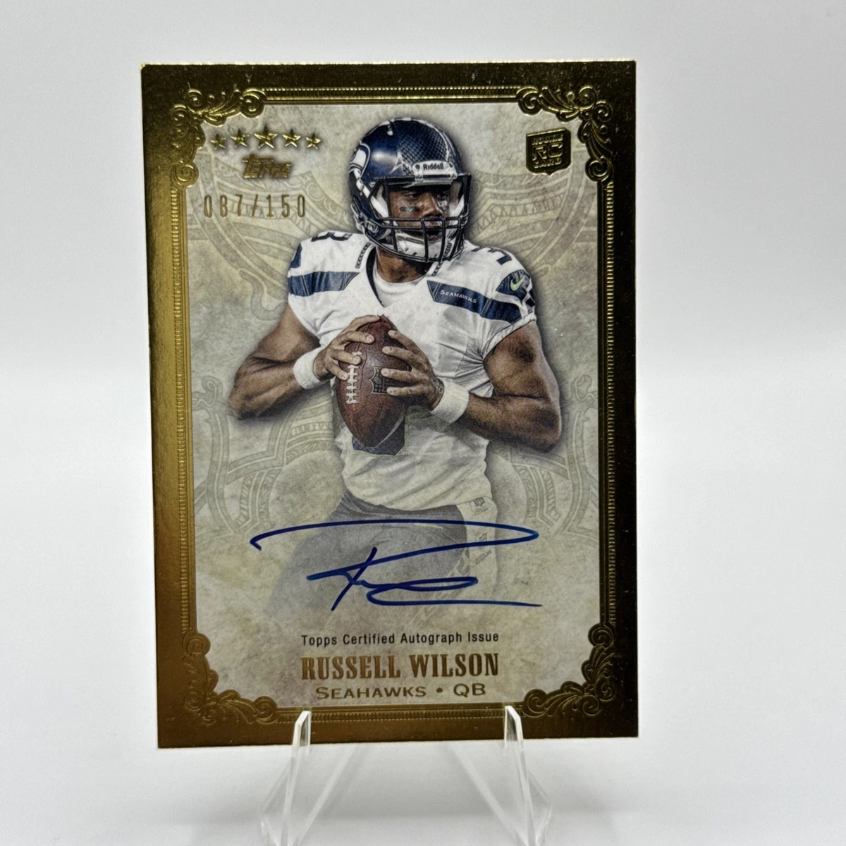 Seattle Seahawks Russell Wilson Autographed Football Trading Cards
