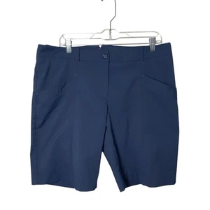 Nike Golf Tour Performance Dri-Fit Blue Striped Golf Shorts Women's Size 14 - Picture 1 of 16