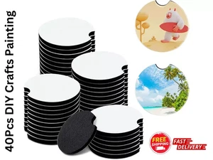 40 piezas posavasos en blanco de sublimación para automóviles, pintura artesanal hágalo usted mismo por sublimación - Imagen 1 de 7