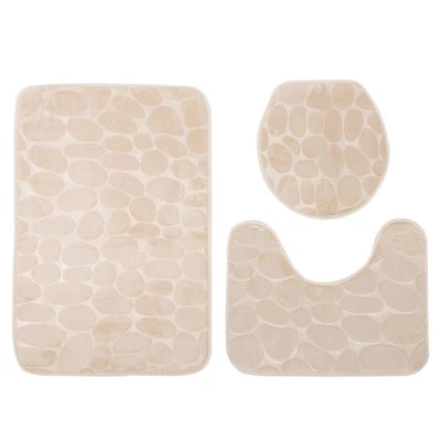  Badezimmer Zubehör Set Wc Auflage Badezimmerteppiche Badewannenmatte - Bild 1 von 4