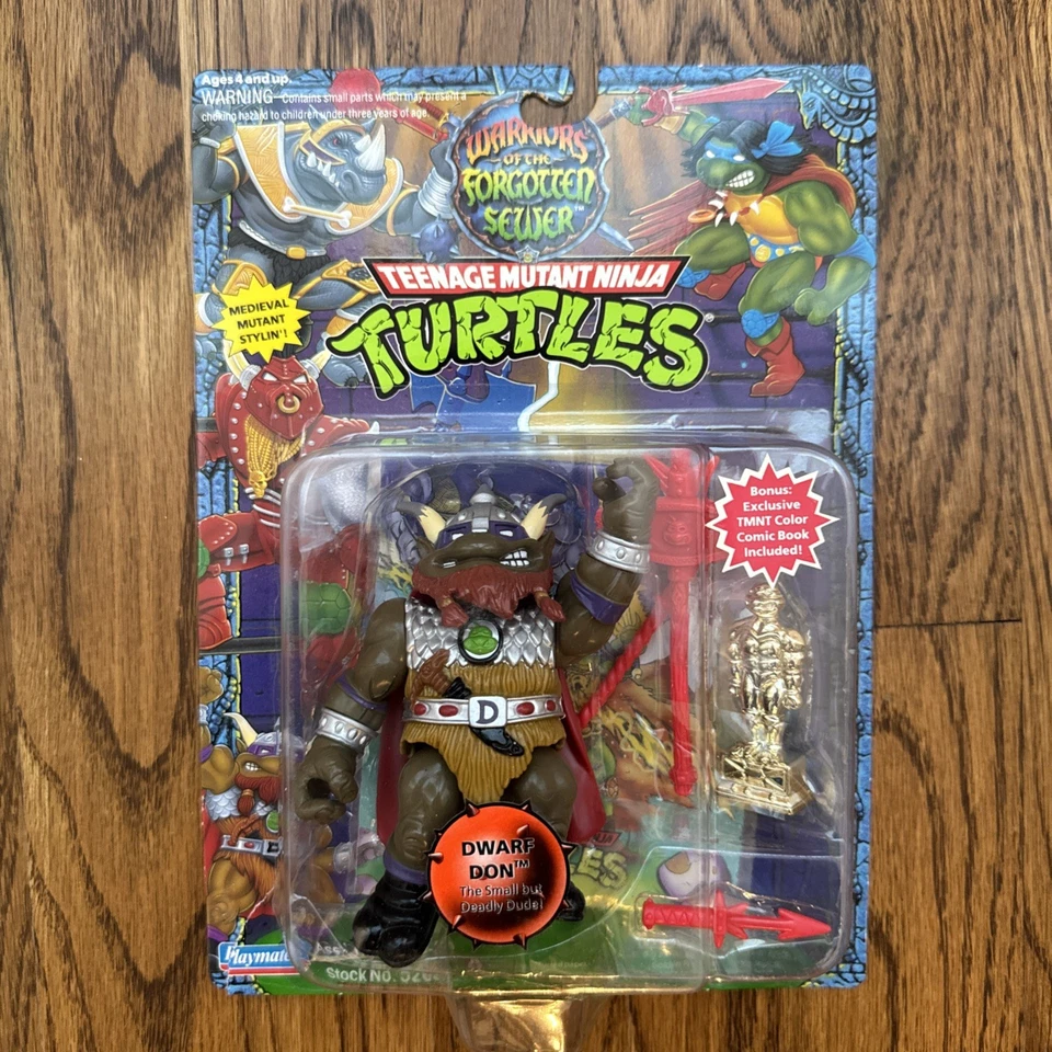 Boneco de ação SEALED Teenage Mutant Ninja Turtles Dwarf Don 1994 Playmates NOVO - Imagem 1 de 4