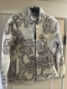 NEW $78 Avalanche Jacket Women Small Fleece Full Zip Sweater Floral Print - Picture 1 of 3