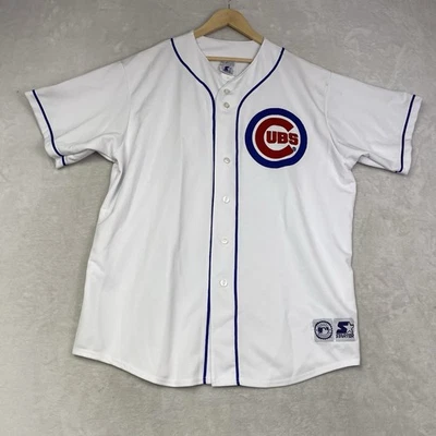 Vintage Starter Chicago Cubs Jersey White Button Front Large Korea MLB - Image 1 of 4