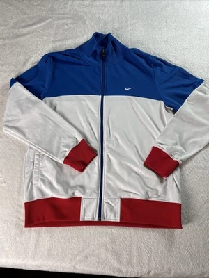 Nike Athletic Dept 2010 para hombre XL cremallera completa chaqueta de pista roja blanca azul EE. UU. Foto 1 de 4