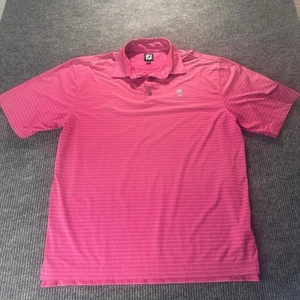 FJ Foot Joy Poloshirt mit Kragen Herren XL Golf Kurzarm gestreift pink  - Bild 1 von 8