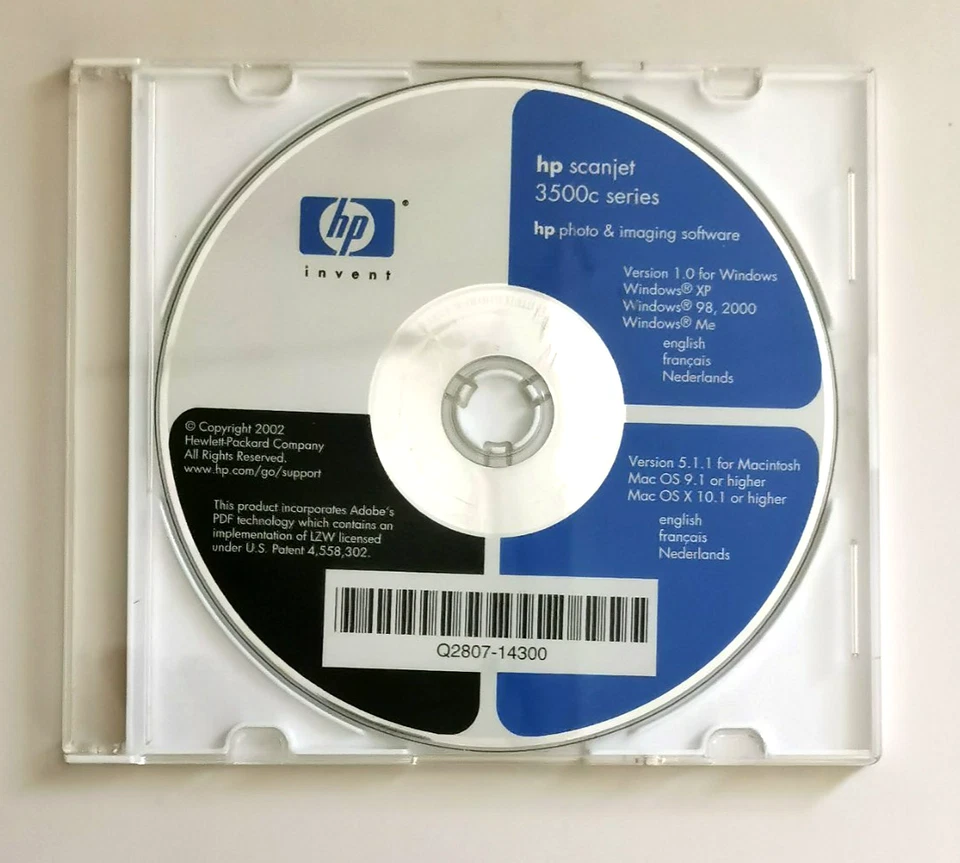 HP Scanjet 3500C series Drivers and Software CD for Windows & Mac - Image 1 of 1