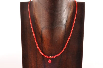 18K gold clasp red coral undyed Necklace Certification (440mm 23.5ct) with case. - Image 1 of 4
