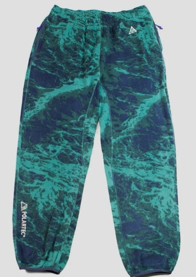 Nike ACG Wolf Tree Polartec Fleece Pants Green Camo Size Small S FN2432-361