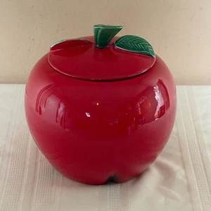 Vintage California Keramik 8941 große rote Apfel Keksdose 8,5" hoch - Bild 1 von 7