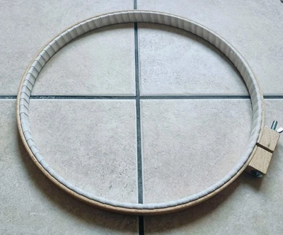 Wooden Embroidery and Cross Stitch Hoop Ring Wrapped with Cotton Tape 34cm 13" - Image 1 of 3