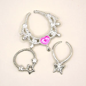 Lote de 3 collar Barbie estrella plateada, mariposa y corazón se adapta a muñeca de 11 pulgadas - Imagen 1 de 3