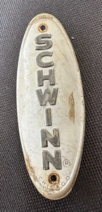 1960’s Schwinn Bicycle Head badge Chicago with screws Vintage - Picture 1 of 7