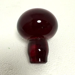 Blenko Glass Round Stopper - Ruby - Picture 1 of 9