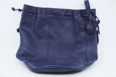 Bolso Cubo Coach Vintage Gamuza Cordón Azul/Marrón Años 70/80 De Colección Foto 1 de 4