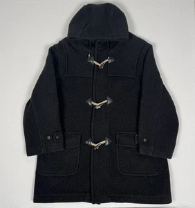 Thomas Burberry Wool Duffle Coat Jacket Toggle Vintage 80s Plaid Duffel Mens XXL - Picture 1 of 15