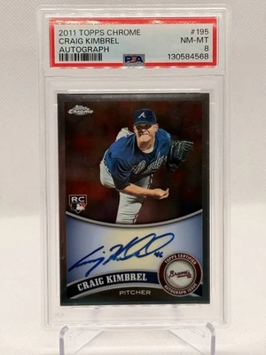 2011 Topps Chrome - Craig Kimbrel #195 Rookie Autographs (AU, RC) PSA 8 - Image 1 of 2
