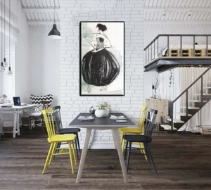 Druck Poster Kunst Mode Couture Illustration aus Original Lithographie 22"x28" - Bild 1 von 3