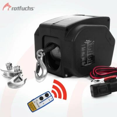 ROTFUCHS 12V Elektrische Seilwinde 2717 KG Funk Motorwinde Bootswinde Seilzug - Bild 1 von 4