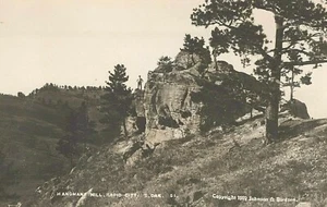 RPPC, HANGMANS HILL, RAPID CITY, BLACK HILLS, SUR DAKOTA, FOTO REAL DE 1910 - Imagen 1 de 2