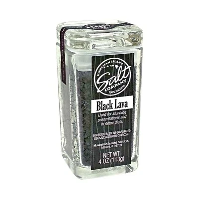 Authentic Hawaii Black Lava Hawaiian Island Sea Salt Company 4oz Jar from Maui - Image 1 of 4