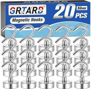 NEU 20er Pack Magnethaken Schwerlast 25 Pfund starke Magnethaken für Küche Zuhause - Bild 1 von 3