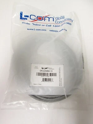 New L-Com DK226MM-15 PS/2 Keyboard & Mouse Cable 15' Length Male to Male Gray - Image 1 of 4
