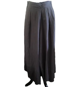 JJ Sisters Linen Palazzo Pants Size M Charcoal Grey Side Pockets Cropped rrp 120 - Bild 1 von 9