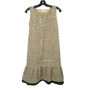 Mata Traders Shift Dress Ruffle Hem Sleeveless Size S Cotton Geometric Print - Picture 1 of 9