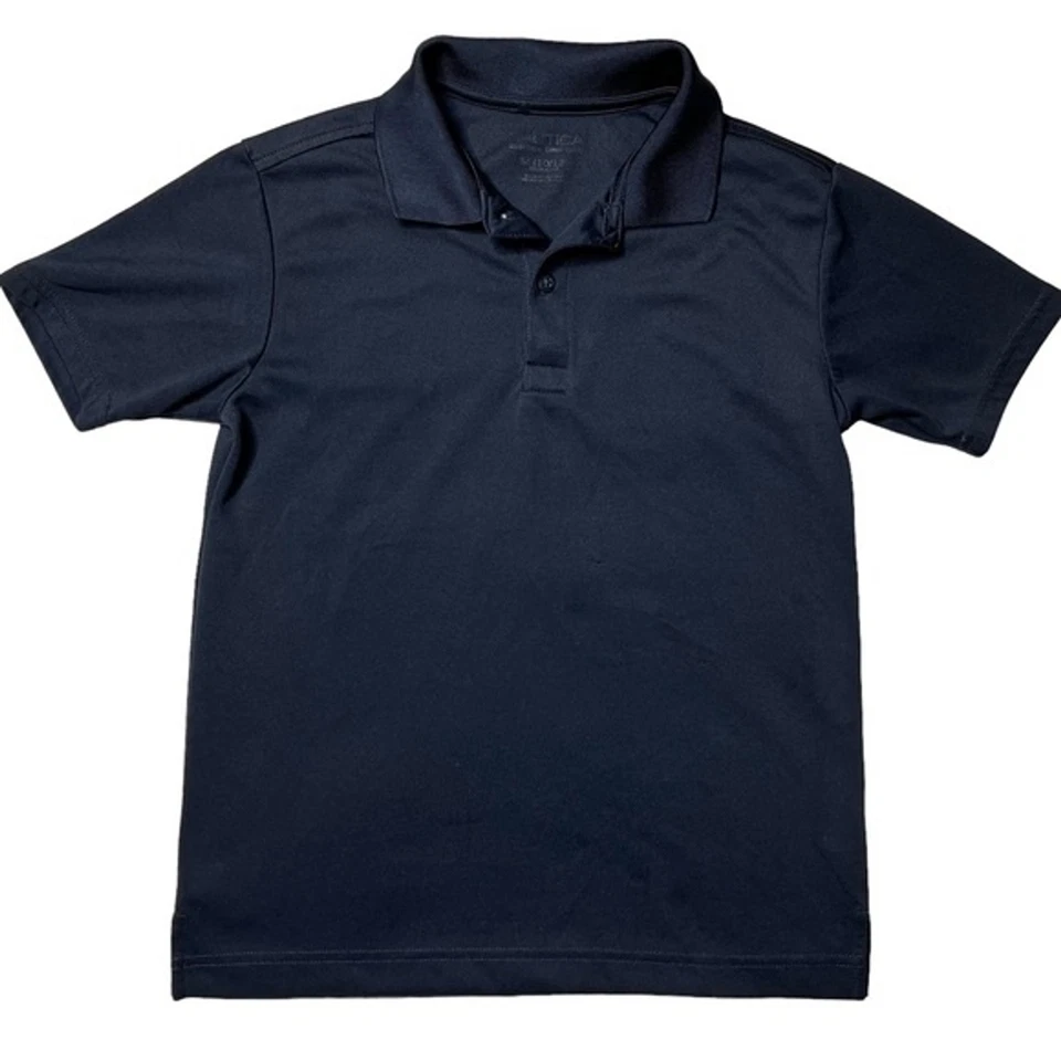 Nautica Short Sleeve Dry Wicking Polo Shirt in Dark Navy Boy’s Sz M (10/12) - Image 1 of 4