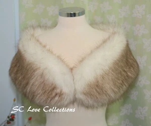 Envoltura de boda Huskie punta marrón claro 7" x 46" pulgadas - Imagen 1 de 4