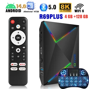 Smart TV BOX Android 14 4+128 GB 1000M 2.4G/5G WIFI6 Media Player Octa Core NEW - Picture 1 of 14