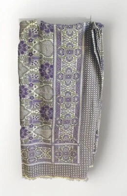 Table Cloth Purple Gold Floral Rectangular Silk?Boho 72X80 - Image 1 of 4