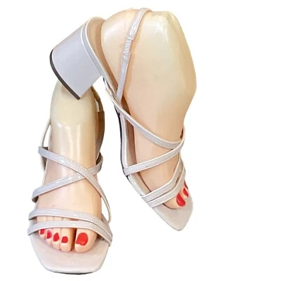 Unisa Marie Slingback Block Heel Strappy Sandals 7.5M Blush Nude 281D - Image 1 of 4