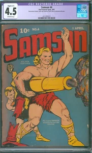 Samson #4 (1941) ⭐ CGC 4.5 restauriert leicht ⭐ selten! Golden Age Fox Features Comic - Bild 1 von 3