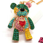 New Fashion Women Mixcolor Crystal Love Heart Bear Pendant Sweater Necklace 