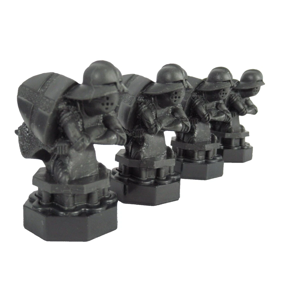 Harry Potter 2002 Wizard Chess Replacement Pieces 4 Speckled Black Pawns - Image 1 of 4